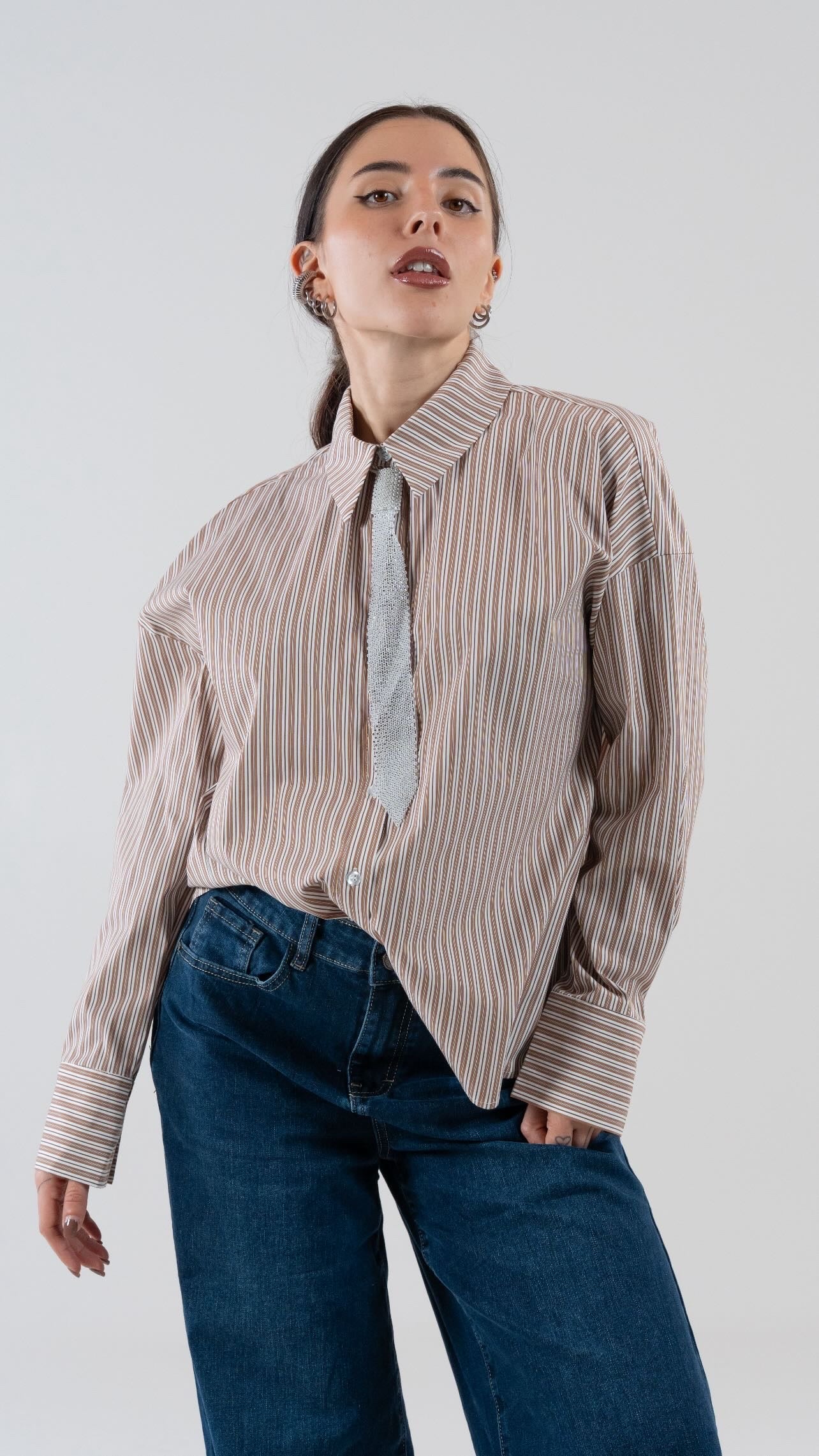 Camicia Popeline a righe - Alma Shop