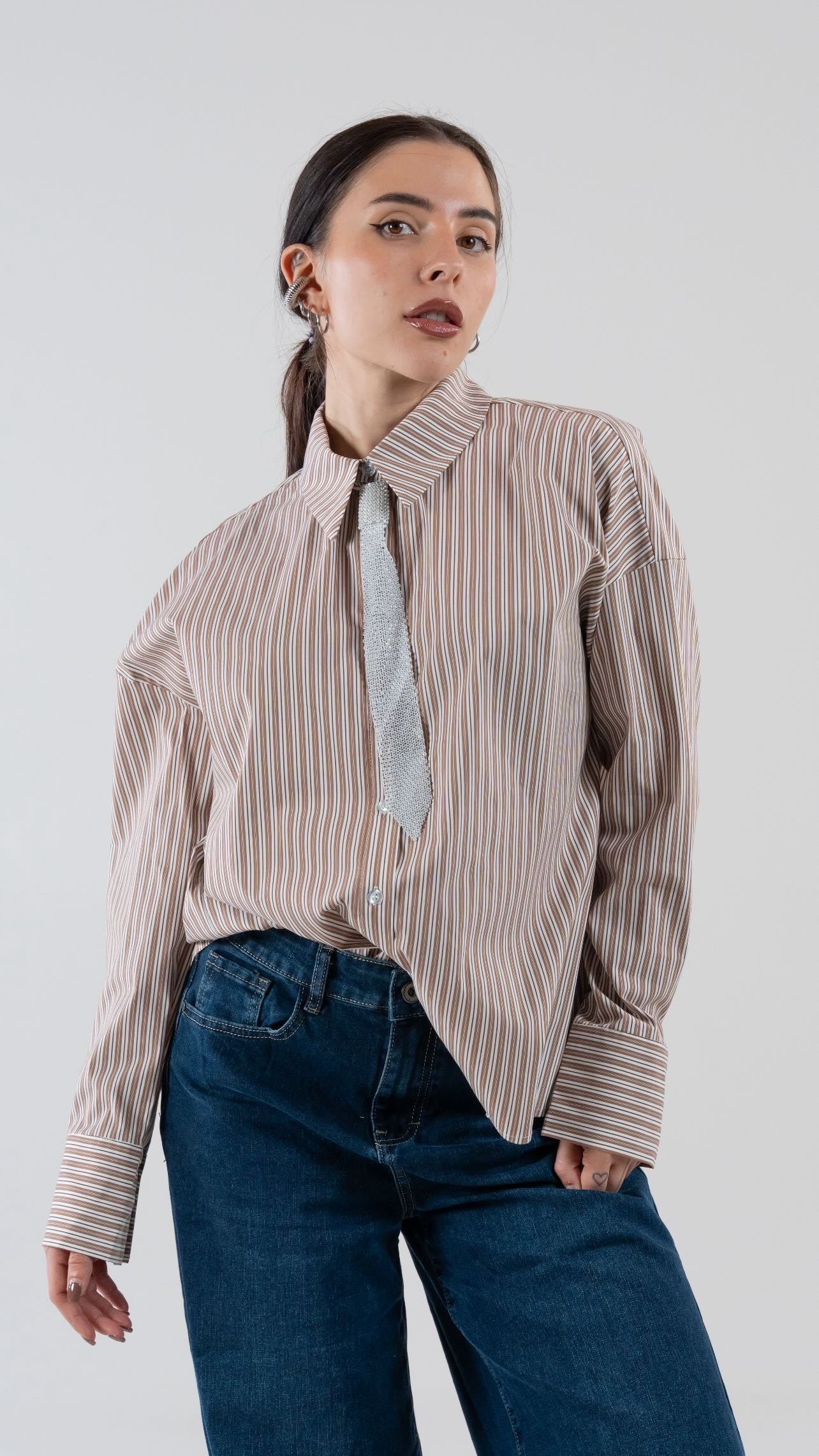 Camicia Popeline a righe - Alma Shop