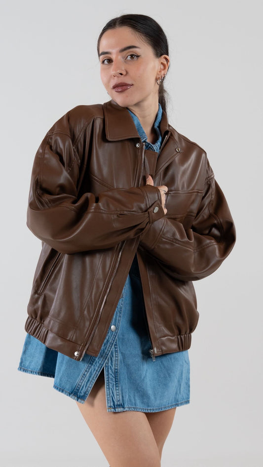 Giacca Bomber Ecopelle - Alma Shop