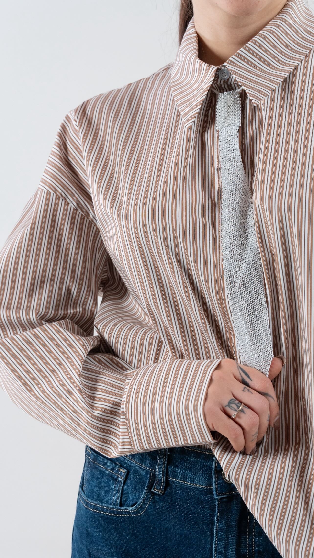 Camicia Popeline a righe - Alma Shop
